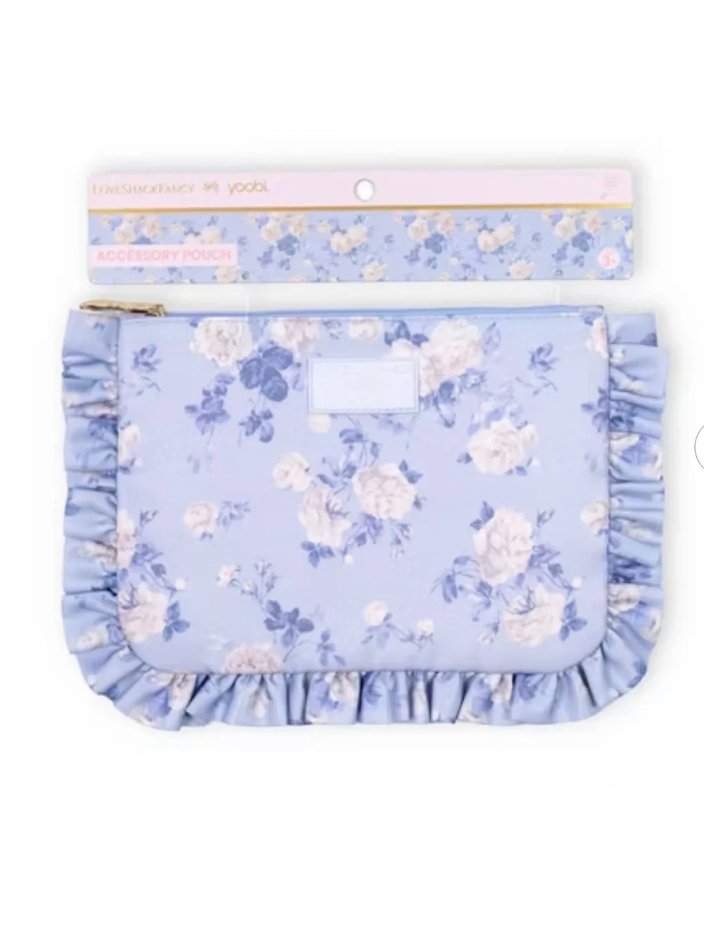 🩶LoveShackFancy x Target - Yoobi Everblooming Rosettes Flat Zip Pecil Case - NWT